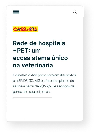 Matéria da Cães e Cia sobre a rede de hospitais +PET